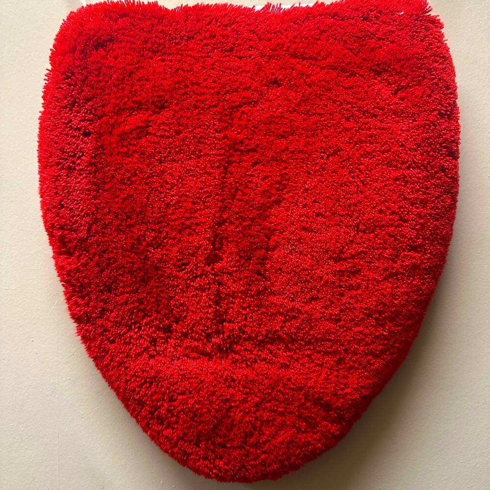 VTG Red Shag Toilet Cover Klein Wolfe Made Germany Late Mid Century